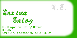 maxima balog business card